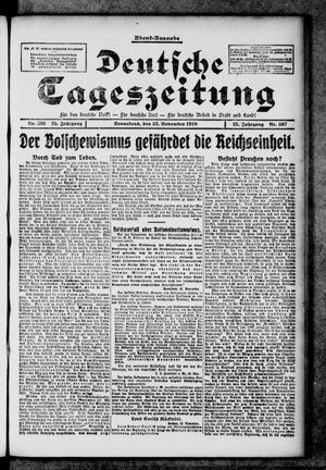 Deutsche Tageszeitung on Nov 23, 1918
