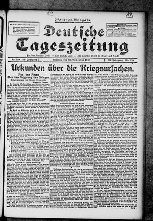 Deutsche Tageszeitung on Nov 25, 1918