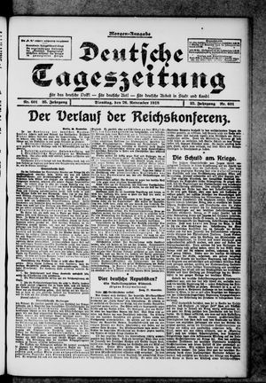 Deutsche Tageszeitung vom 26.11.1918