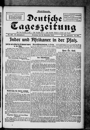 Deutsche Tageszeitung vom 26.11.1918