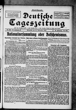 Deutsche Tageszeitung vom 27.11.1918