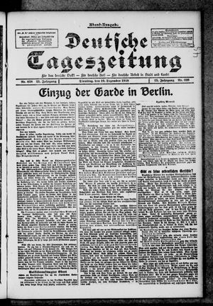 Deutsche Tageszeitung vom 10.12.1918
