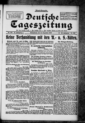 Deutsche Tageszeitung vom 14.12.1918