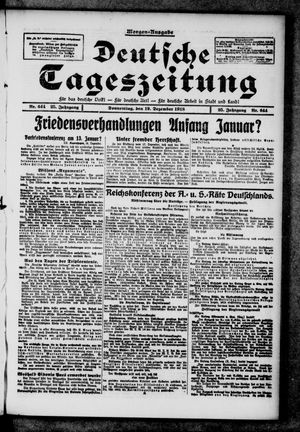 Deutsche Tageszeitung vom 19.12.1918