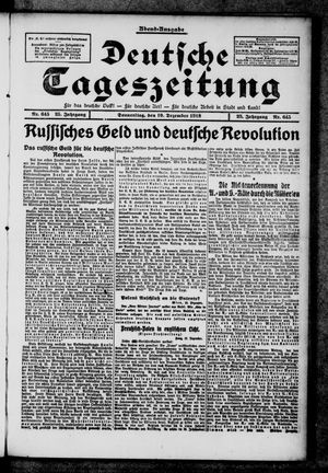 Deutsche Tageszeitung vom 19.12.1918