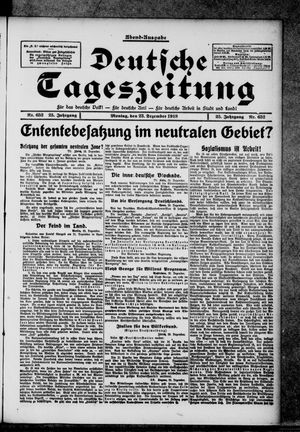 Deutsche Tageszeitung vom 23.12.1918