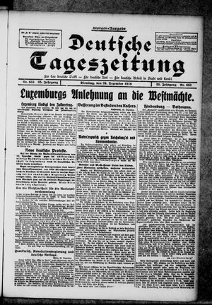 Deutsche Tageszeitung on Dec 24, 1918