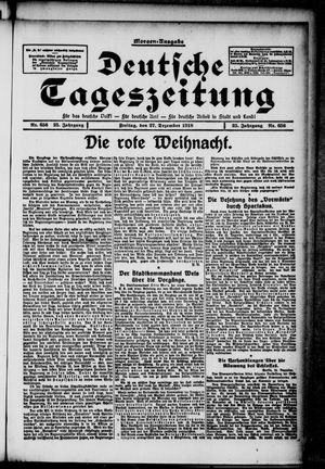 Deutsche Tageszeitung on Dec 27, 1918