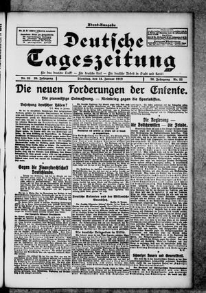 Deutsche Tageszeitung vom 14.01.1919