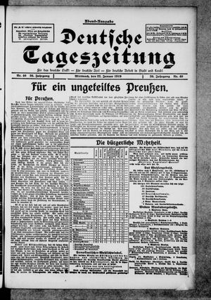 Deutsche Tageszeitung on Jan 22, 1919