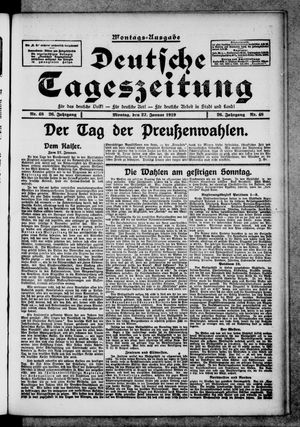 Deutsche Tageszeitung vom 27.01.1919