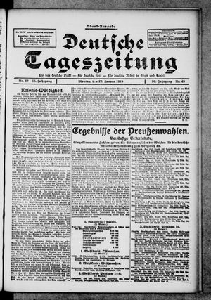 Deutsche Tageszeitung vom 27.01.1919
