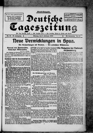 Deutsche Tageszeitung vom 03.02.1919