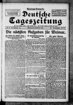 Deutsche Tageszeitung on Feb 10, 1919