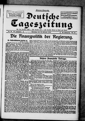 Deutsche Tageszeitung vom 16.02.1919