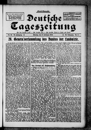 Deutsche Tageszeitung on Feb 17, 1919