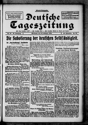 Deutsche Tageszeitung vom 19.02.1919