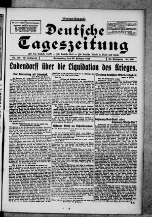 Deutsche Tageszeitung vom 27.02.1919