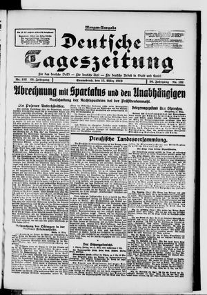 Deutsche Tageszeitung vom 15.03.1919