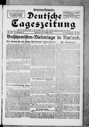 Deutsche Tageszeitung vom 17.03.1919