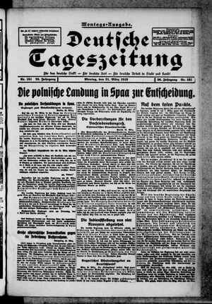 Deutsche Tageszeitung vom 31.03.1919