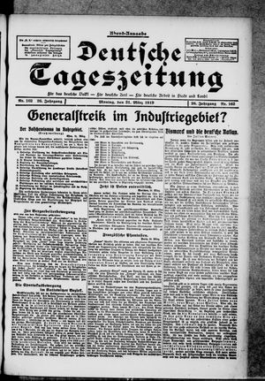 Deutsche Tageszeitung vom 31.03.1919