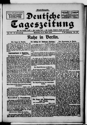 Deutsche Tageszeitung on Apr 9, 1919