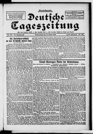Deutsche Tageszeitung vom 17.04.1919