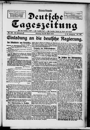 Deutsche Tageszeitung vom 20.04.1919