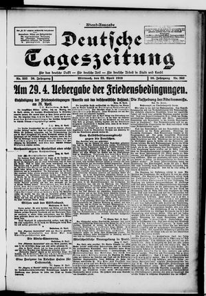 Deutsche Tageszeitung on Apr 23, 1919