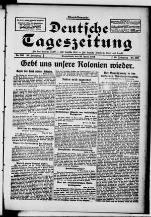 Deutsche Tageszeitung on Apr 26, 1919