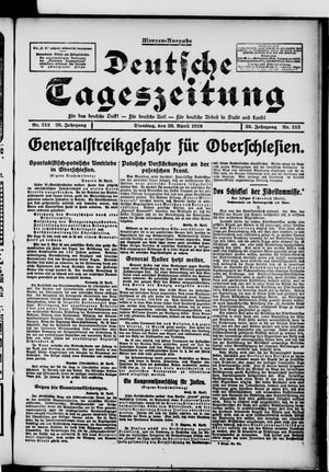 Deutsche Tageszeitung vom 29.04.1919