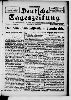 Deutsche Tageszeitung vom 04.06.1919