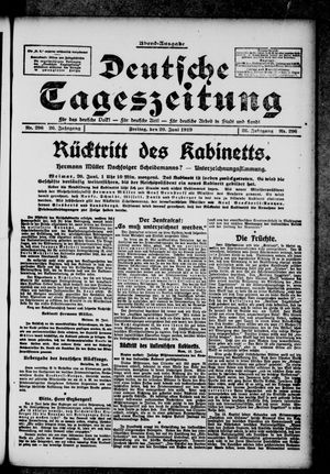 Deutsche Tageszeitung vom 20.06.1919