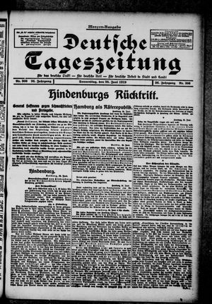 Deutsche Tageszeitung vom 26.06.1919