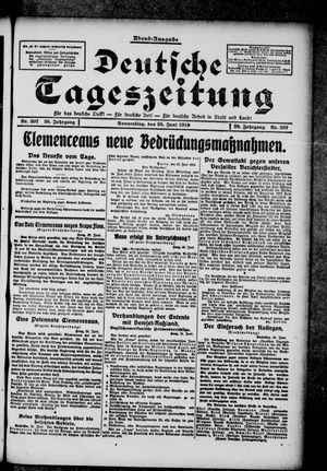 Deutsche Tageszeitung vom 26.06.1919