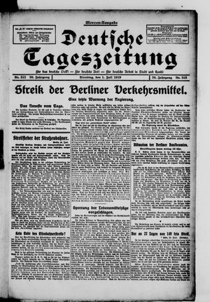 Deutsche Tageszeitung vom 01.07.1919