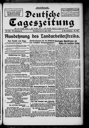 Deutsche Tageszeitung on Jul 15, 1919