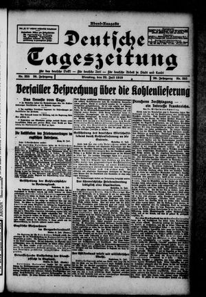 Deutsche Tageszeitung on Jul 22, 1919