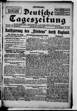Deutsche Tageszeitung on Aug 1, 1919