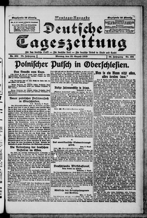 Deutsche Tageszeitung on Aug 18, 1919