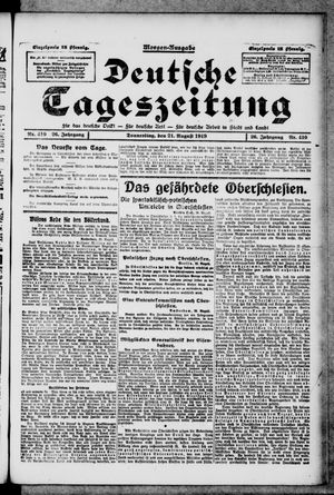 Deutsche Tageszeitung on Aug 21, 1919