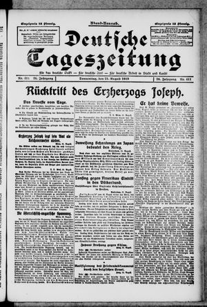 Deutsche Tageszeitung on Aug 21, 1919