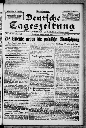 Deutsche Tageszeitung on Aug 23, 1919