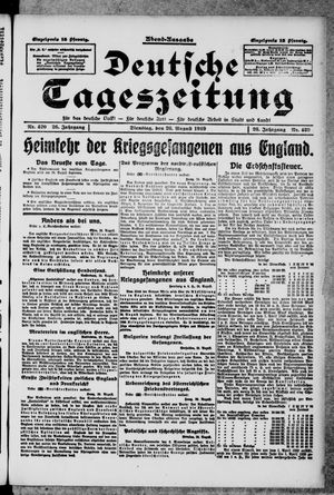 Deutsche Tageszeitung vom 26.08.1919