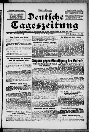 Deutsche Tageszeitung vom 29.08.1919