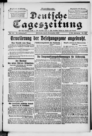 Deutsche Tageszeitung on Sep 3, 1919