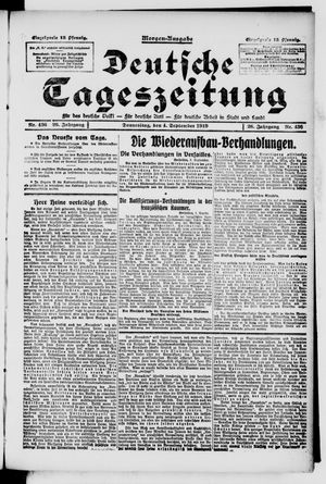 Deutsche Tageszeitung on Sep 4, 1919