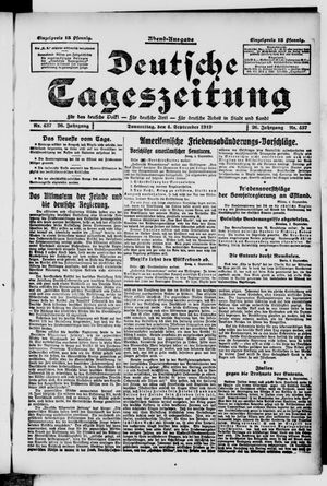 Deutsche Tageszeitung on Sep 4, 1919