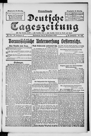 Deutsche Tageszeitung on Sep 6, 1919